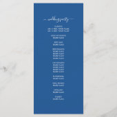 Chic Script Blue Einfache MinimalWedding Programm (Rückseite)