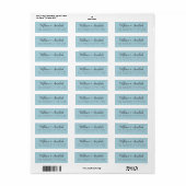 Chic Script Blue Glow Wedding Return Address Label (Vorne)