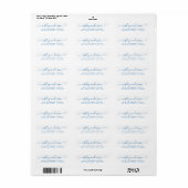 Chic Script Blue Ink Name Rücksendeadresse (Vorne)