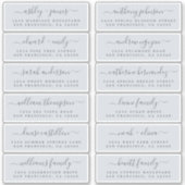 Chic Script Blue Wedding Guest Address Labels (Vorderseite)