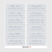 Chic Script Blue Wedding Guest Address Labels (Blatt)