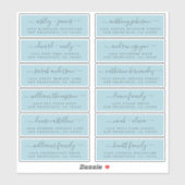 Chic Script Blue Wedding Guest Address Labels (Blatt)