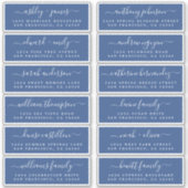 Chic Script Blue Wedding Guest Address Labels (Vorderseite)