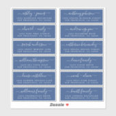 Chic Script Blue Wedding Guest Address Labels (Blatt)