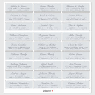 Chic Script Blue Wedding Guest Address Labels