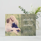 Chic Script Boho Foto Save the Date (Stehend Vorderseite)