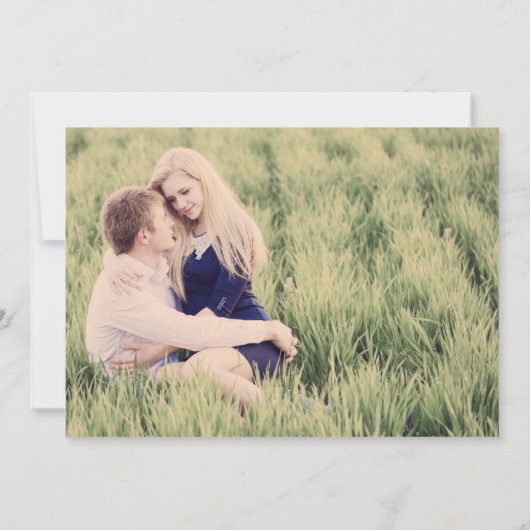 Chic Script Boho Foto Save the Date (Rückseite)
