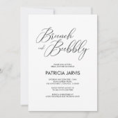 Chic Script Brunch und Bubbly Brautparty Einladung (Vorderseite)