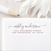 Chic Script Burgundy Name Rücksendeadresse (Insitu)