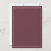 Chic Script Burgundy Wedding Einladung (Rückseite)