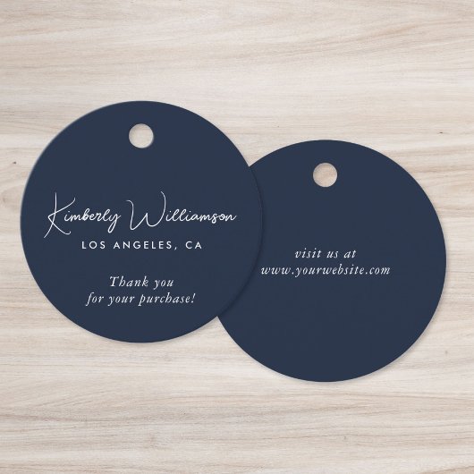 Chic Script Business Blau Geschenk-Anhänger Geschenkanhänger