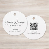 Chic Script Business QR Code Dankeschön-Geschenk-A Geschenkanhänger