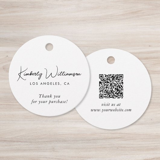 Chic Script Business QR Code Dankeschön-Geschenk-A Geschenkanhänger