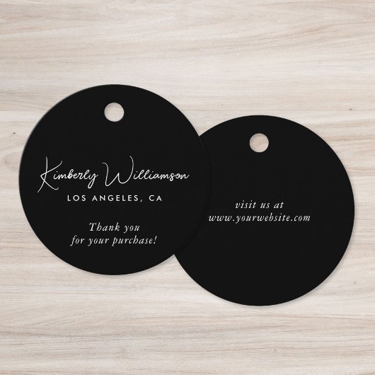 Chic Script Business Schwarzes Dankeschön-Geschenk Geschenkanhänger
