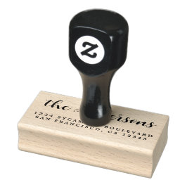 Chic Script Calligrafy Family Name Rücksendeadress Gummistempel