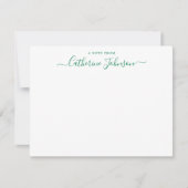 Chic Script Calligraphy A Note from Forest Green Mitteilungskarte (Vorderseite)
