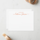 Chic Script Calligraphy A Note from Herbst Orange Mitteilungskarte (Vorderseite/Rückseite Beispiel)