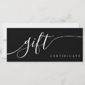 Chic Script Calligraphy Black Gift Certificate (Vorderseite)