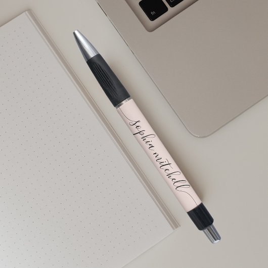 Chic Script Calligraphy Blush Pink Kugelschreiber