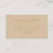Chic Script Calligraphy Elegant Textured Taupe Tan Visitenkarte (Rückseite)