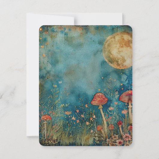 Chic Script Calligraphy Fairy Garden A Note from Mitteilungskarte (Rückseite)