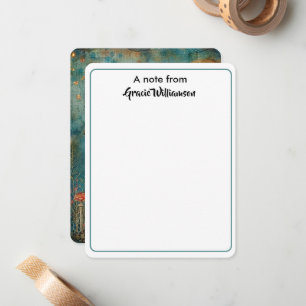 Chic Script Calligraphy Fairy Garden A Note from Mitteilungskarte