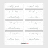 Chic Script Calligraphy Guest Names Labels (Blatt)