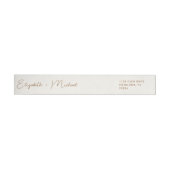 Chic Script Cream Gold Wedding Rücksendeadresse (Person)