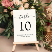 Chic Script Cream Wedding Reception Tischnummer