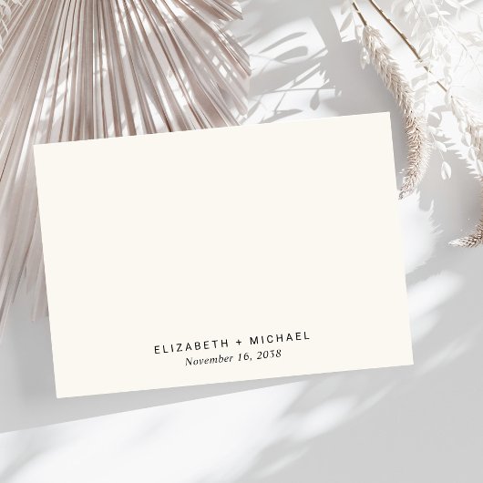 Chic Script Cream Wedding RSVP Karte