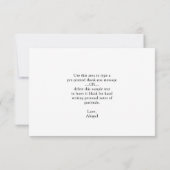 Chic Script DANK YOU Schwarz-weiß Mortarboard Dankeskarte (Rückseite)