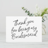 Chic Script "Danke, dass du meine Brautjungfrau bi Dankeskarte (Stehend Vorderseite)