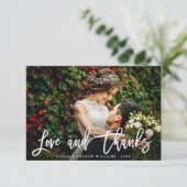 Chic Script danke Ihnen Foto-Karte (Stehend Vorderseite)