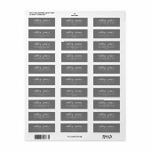 Chic Script Dark Gray Wedding Rücksendeadresse (Vorne)