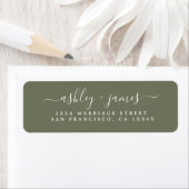 Chic Script Dark Green Wedding Rücksendeadresse (Insitu)