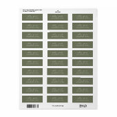Chic Script Dark Green Wedding Rücksendeadresse (Vorne)