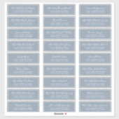 Chic Script Dusty Blue Guest Address Labels (Blatt)
