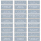 Chic Script Dusty Blue Guest Address Labels (Vorderseite)