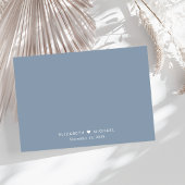 Chic Script Dusty Blue Wedding RSVP Karte