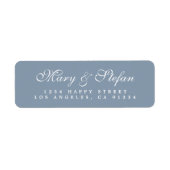 Chic Script Dusty Blue Wedding Rücksendeadresse (Vorne)