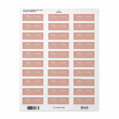 Chic Script Dusty Pink Wedding Rücksendeadresse (Vorne)