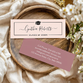 Chic Script Dusty Rose Pink Abschluss Mini Visitenkarte