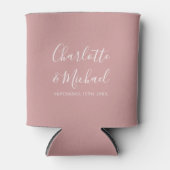 Chic Script Dusty Rose Wedding Can Cooler Dosenkühler (Vorderseite)