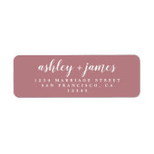Chic Script Dusty Rose Wedding Rücksendeadresse (Vorne)