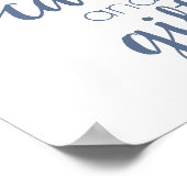 Chic Script | Dusty Slate Blue Card und Gift Sign Poster (Ecke)