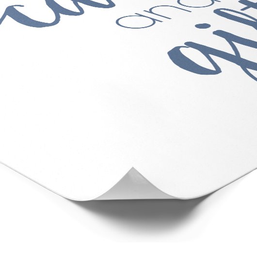 Chic Script | Dusty Slate Blue Card und Gift Sign Poster (Ecke)