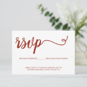 Chic Script-E-Mail-UAWG reserviert SitzHochzeit RSVP Karte (Stehend Vorderseite)