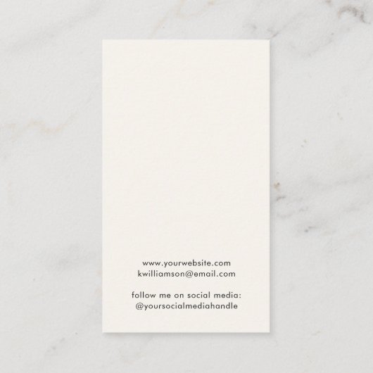 Chic Script Earring Cream Juwelier Display Card Visitenkarte (Rückseite)