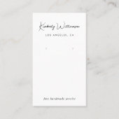 Chic Script Earring Display Card Visitenkarte (Vorderseite)