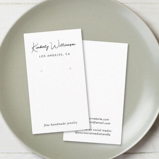 Chic Script Earring Display Card Visitenkarte